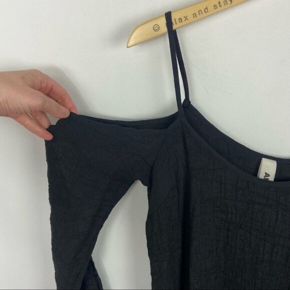 NWT Anthropologie Pelloux Black Open Shoulder Dress Size XS New Tags Minimalist - Picture 6 of 13